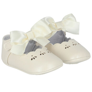 Baby Girls White Bow Pre Walker Shoes
