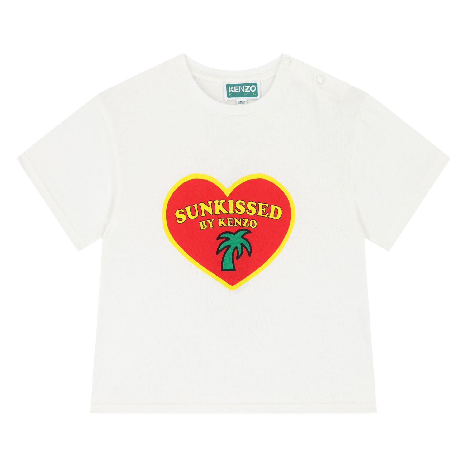 طقم شورت بشعار باللونين الأبيض والأحمر للفتيات الصغيرات, 1, hi-res