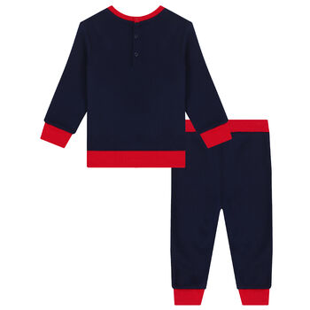 Younger Boys Navy & Red Logo Tracksuit