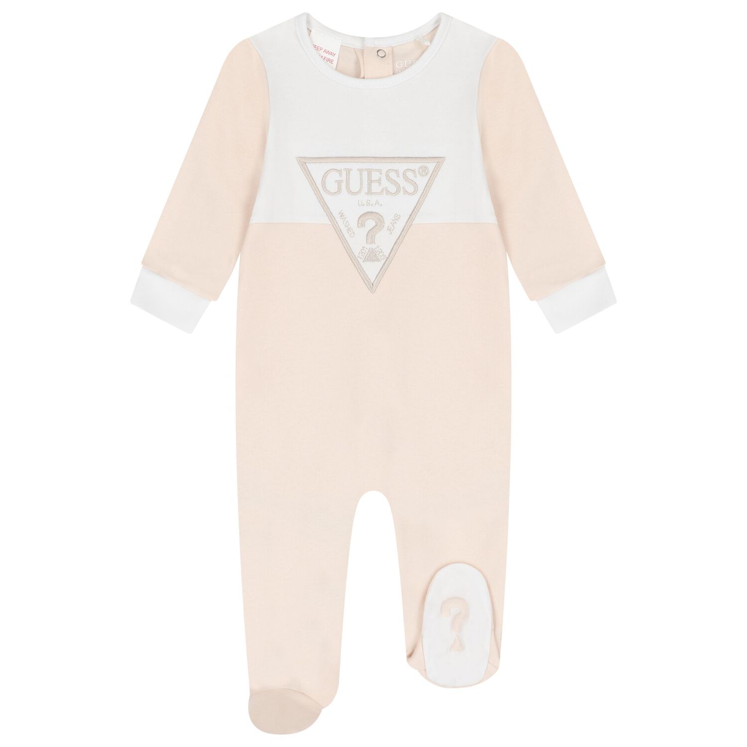 Baby Boys Beige Logo Babygrow, 1, hi-res image number null