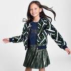 تيشيرت بنات بالشعار باللون الكحلى, 2, hi-res