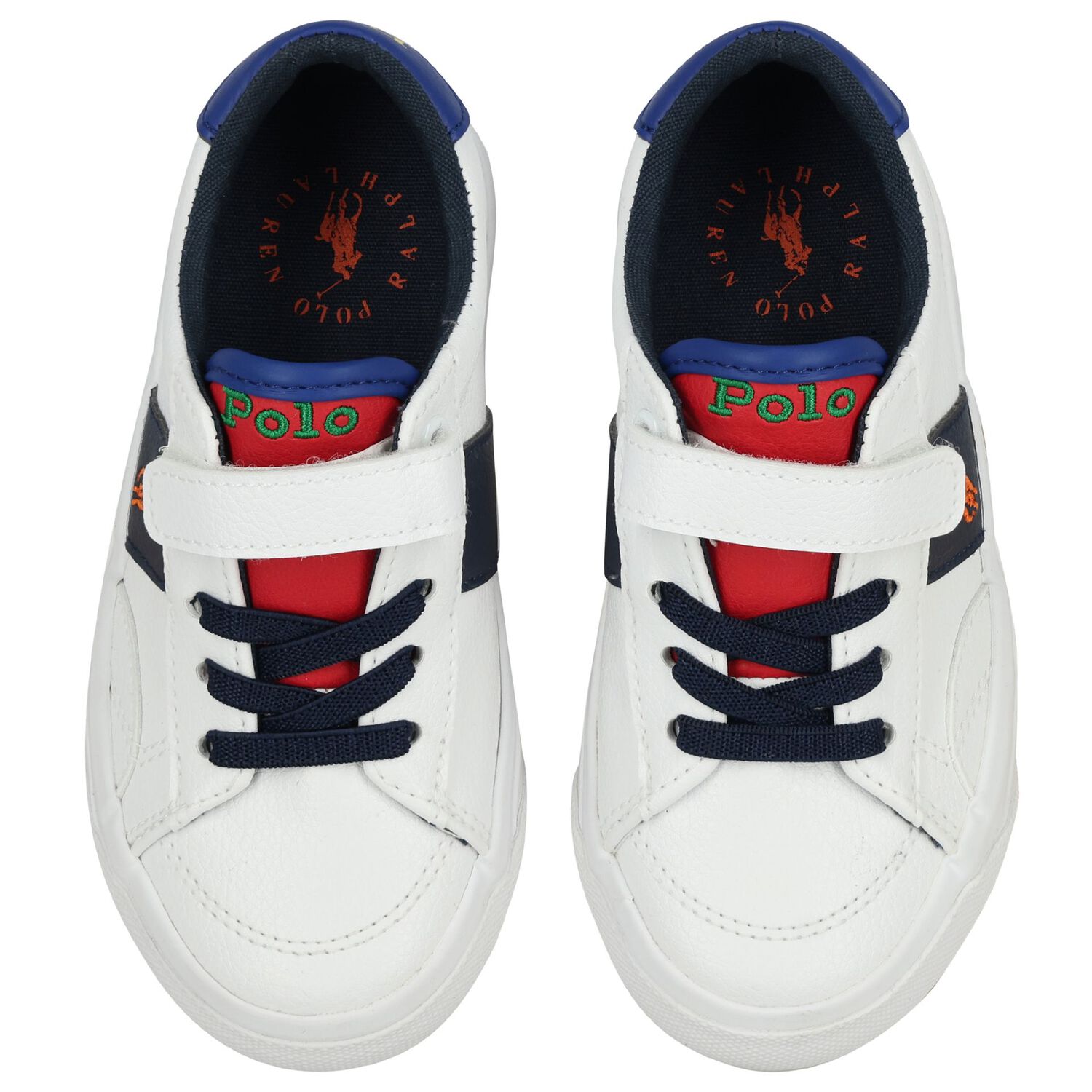 Younger Boys White Logo Trainers, 1, hi-res