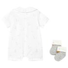 Baby Girls Swan White Romper Set, 1, hi-res