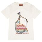 Girls Ivory Embroidered T-Shirt, 1, hi-res