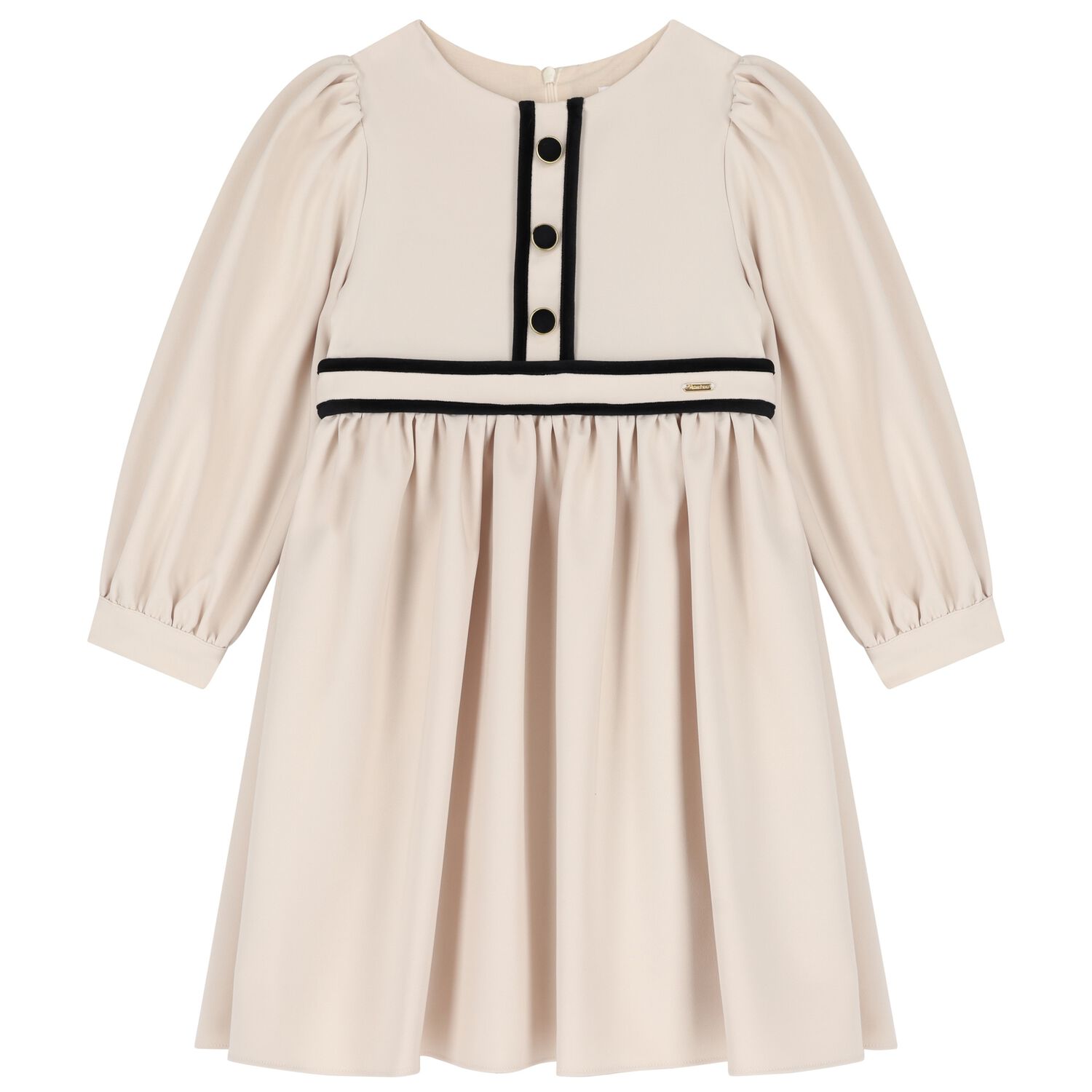 Girls Ivory Crepe Dress, 1, hi-res