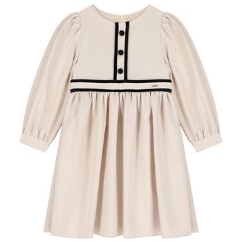 Girls Ivory Crepe Dress