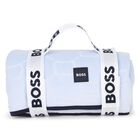 Baby Boys Blue & White Logo Blanket, 1, hi-res