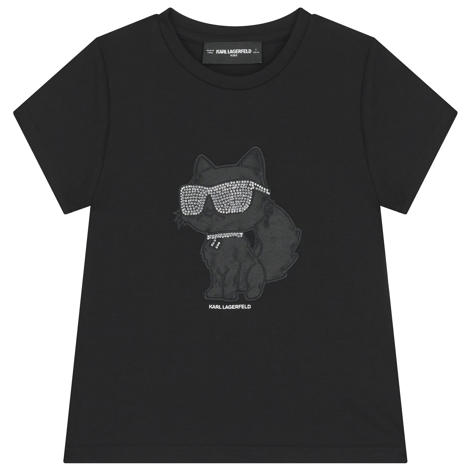 Girls Black Choupette Logo T-Shirt, 1, hi-res