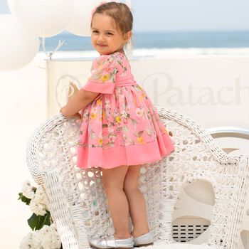 Baby Girls Pink Floral Chiffon Dress