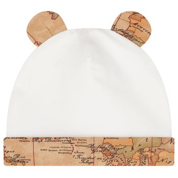 Baby Boys Ivory & Beige Geo Map Hat