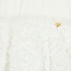 Girls White Tulle & 3D Flower Dress, 1, hi-res