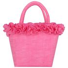 Girls Pink Logo Ruffled Hand Bag, 1, hi-res