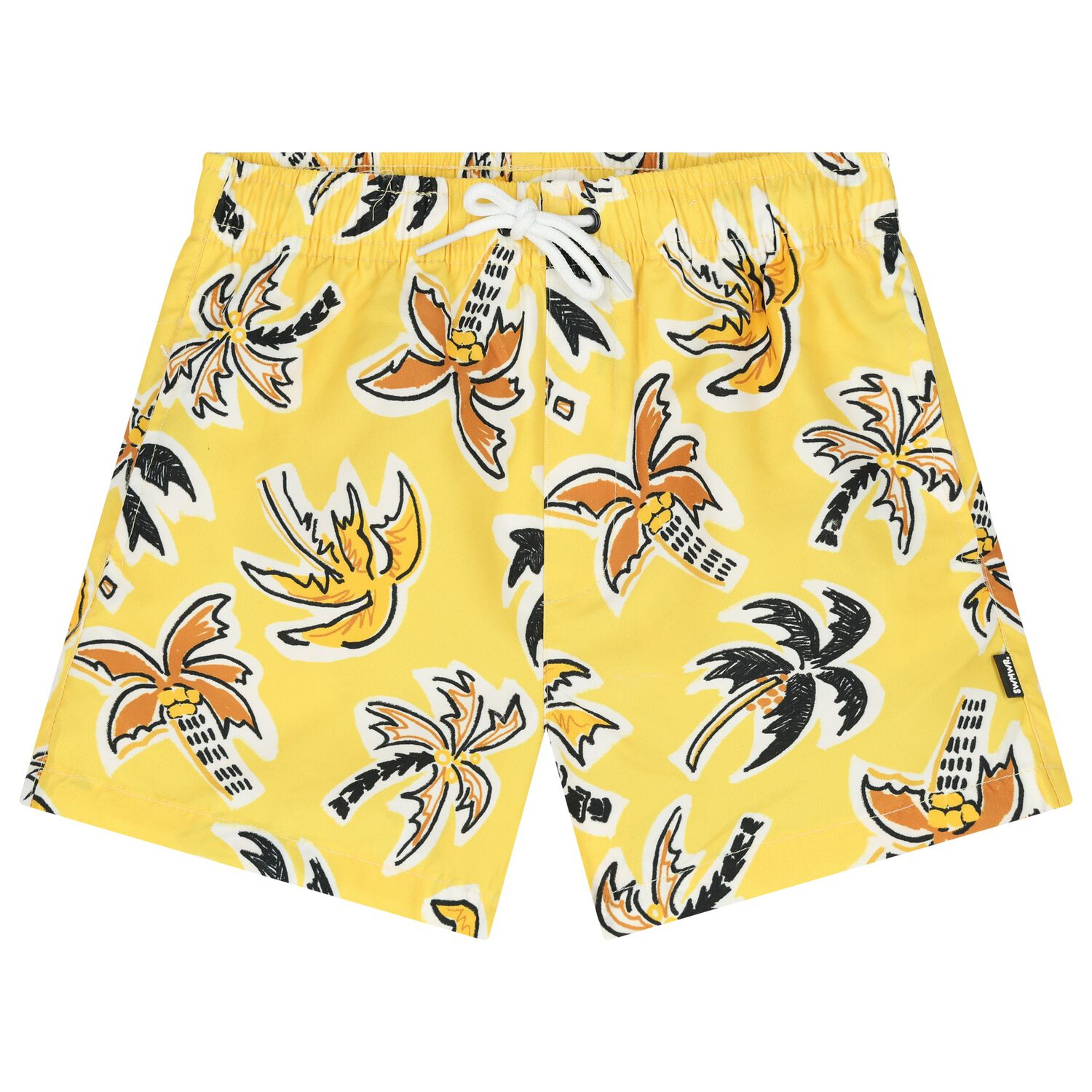 Boys Yellow Palm Tree Swim Shorts, 1, hi-res image number null