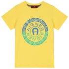 Boys Yellow Logo T-Shirt, 3, hi-res