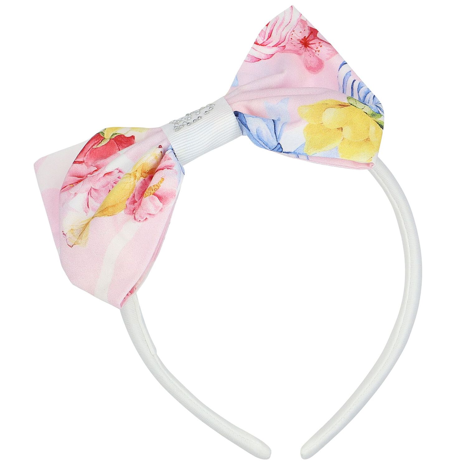 Girls Pink Logo Bow Headband, 1, hi-res image number null