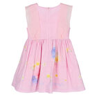Girls Pink Cotton Dress, 1, hi-res