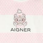 Baby Girls Ivory & Pink Teddy Bear Logo Babygrow, 3, hi-res