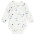 Baby Girls Ivory & Blue Balloon Bodysuits ( 2-Pack ), 3, hi-res