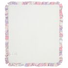 Baby Girls White & Pink Ruffled Iride Blanket, 2, hi-res