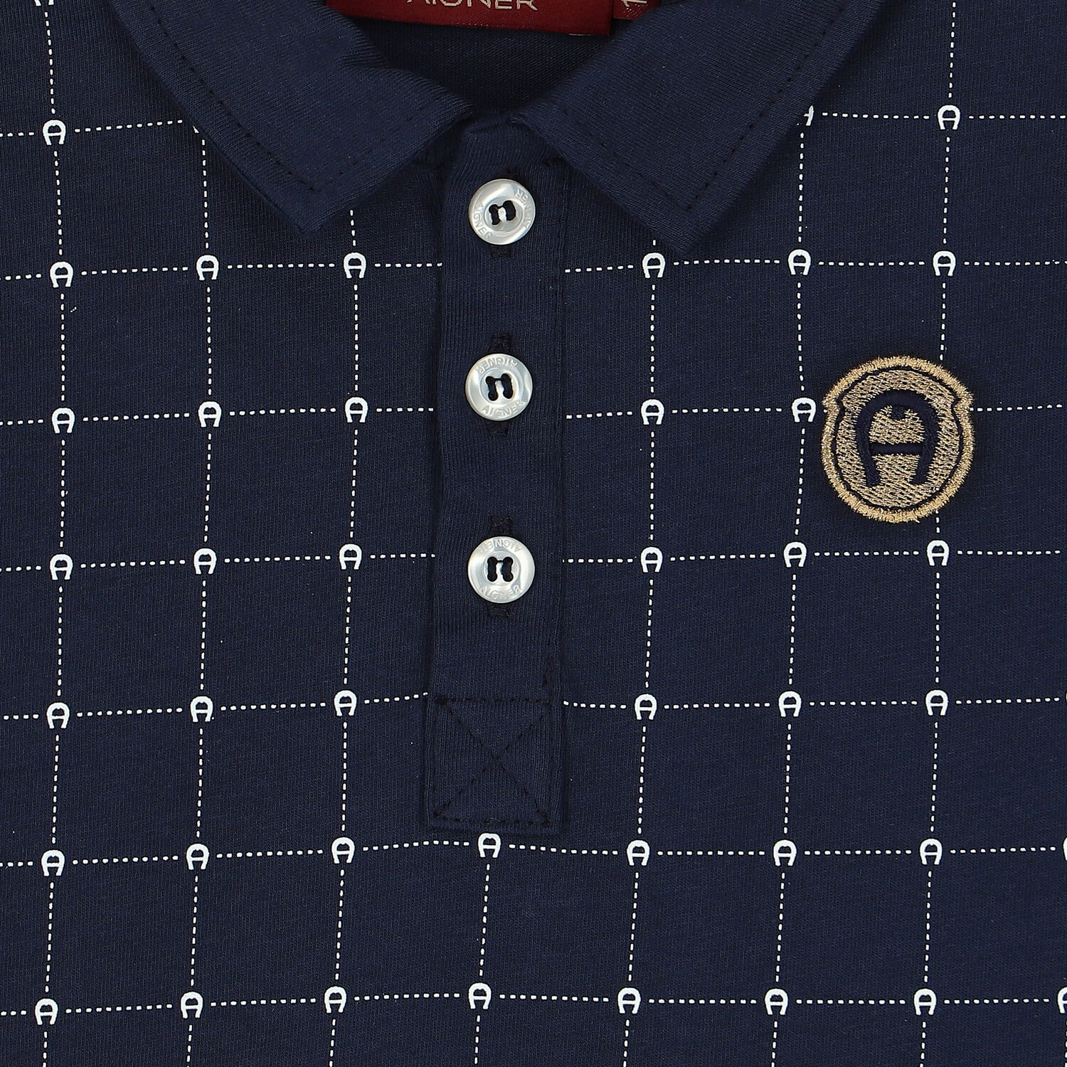 تيشيرت بولو بالشعار باللون الكحلي للأولاد, 1, hi-res