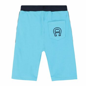 Boys Aqua Blue Jersey Shorts