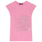 Girls Pink Logo Dress, 1, hi-res