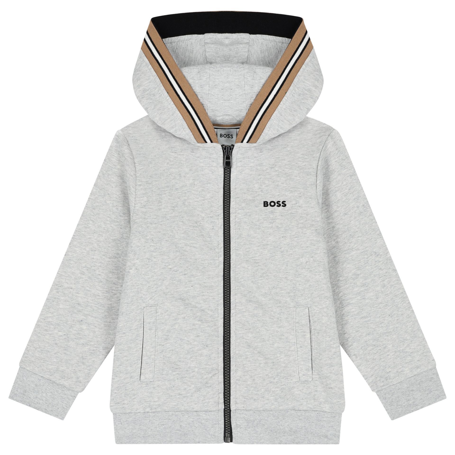 BOSS Boys Grey Logo Tracksuit | Junior Couture