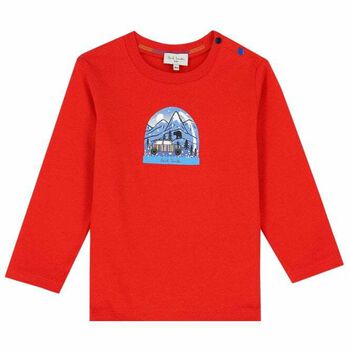 Younger Boys Red Logo Top