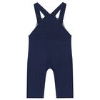Baby Boys Ivory & Navy Blue Dungaree Set, 1, hi-res