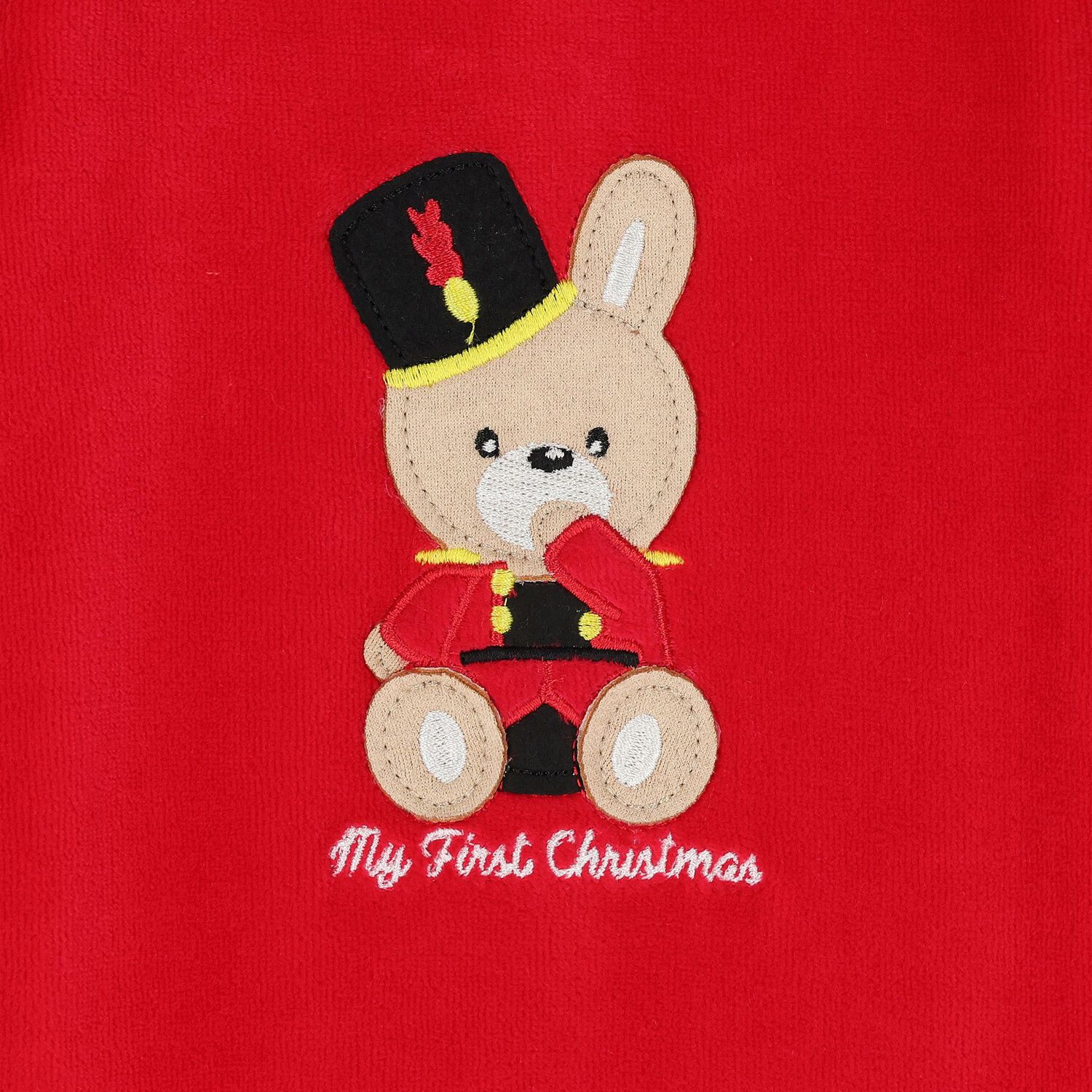 Baby Boys Red Christmas Bunny Babygrow, 1, hi-res