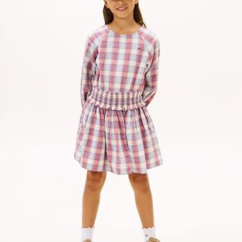 Girls Pink & Blue Check Dress