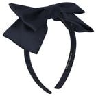 Girls Navy Blue Bow Headband, 2, hi-res