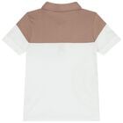 Boys White & Beige Logo Polo Shirt , 2, hi-res