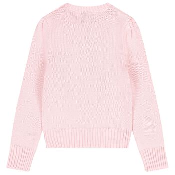 Girls Pink Logo Knitted Jumper