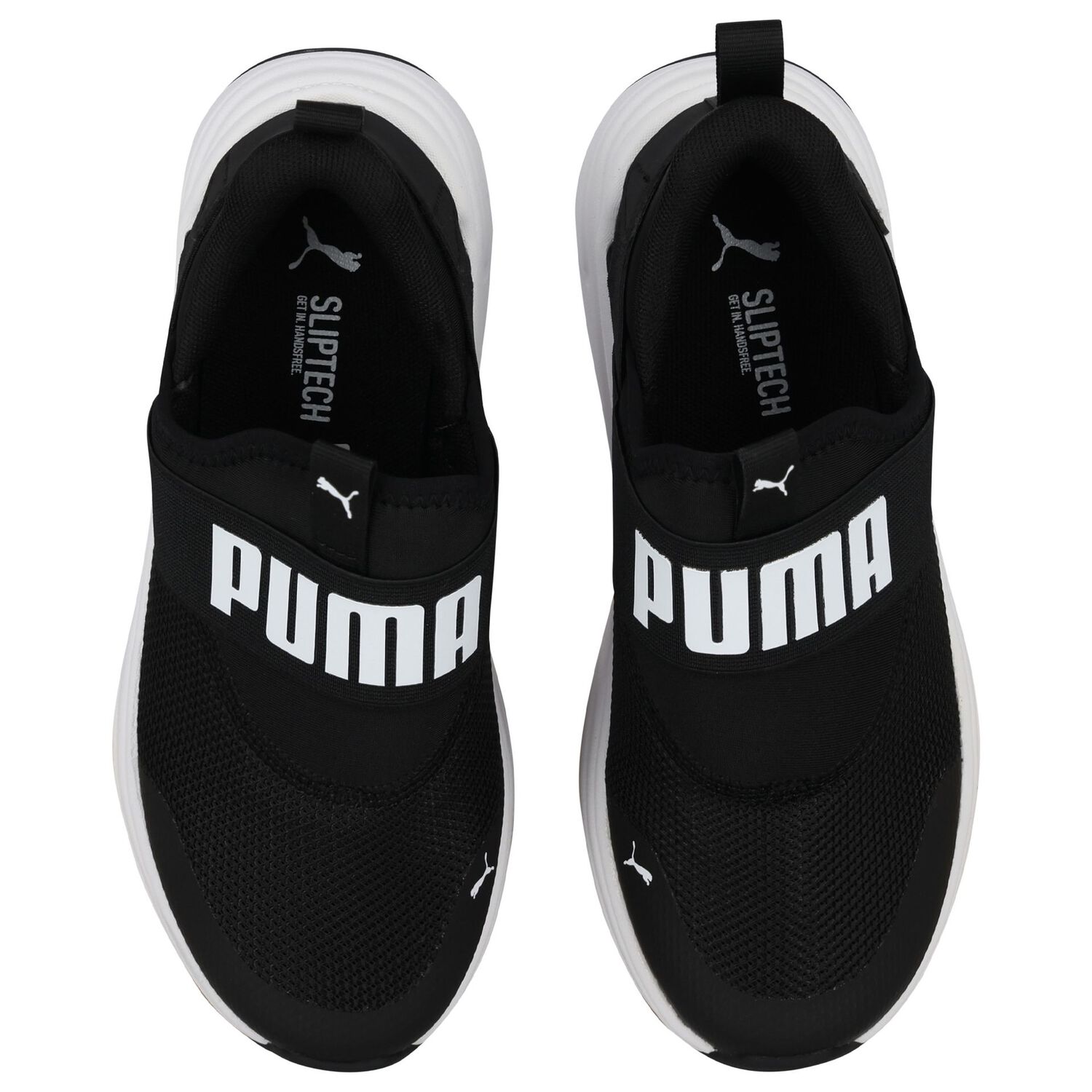 حذاء رياضي أسود ناعم سلكي من سليب تيك 2, 1, hi-res