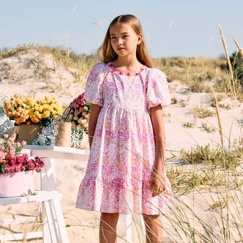 Girls Pink Floral Dress