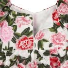 Girls Pink, Red & Green Embroidered Floral Dress, 1, hi-res