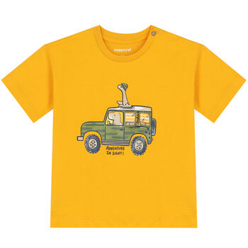 Younger Boys Orange Dinosaur T-Shirt
