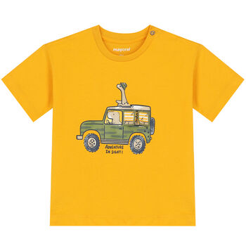 Younger Boys Orange Dinosaur T-Shirt