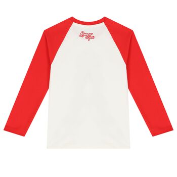 Boys Ivory & Red Dragon Long Sleeve Top