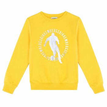Boys Yellow Logo Printed Sweatshirt