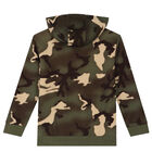 Khaki Green Camouflaged Trefoil Logo Hooded Top, 1, hi-res