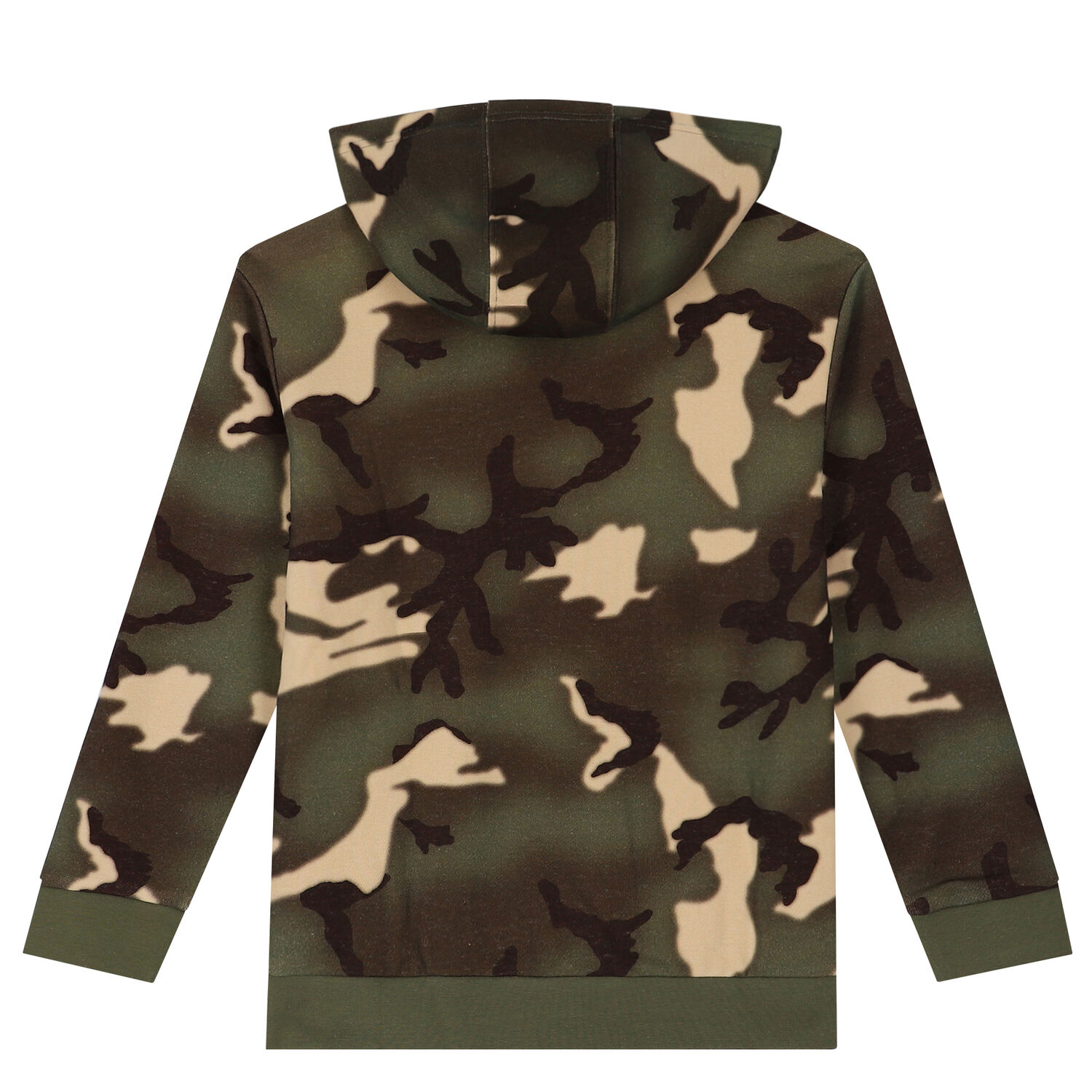 Khaki Green Camouflaged Trefoil Logo Hooded Top, 1, hi-res