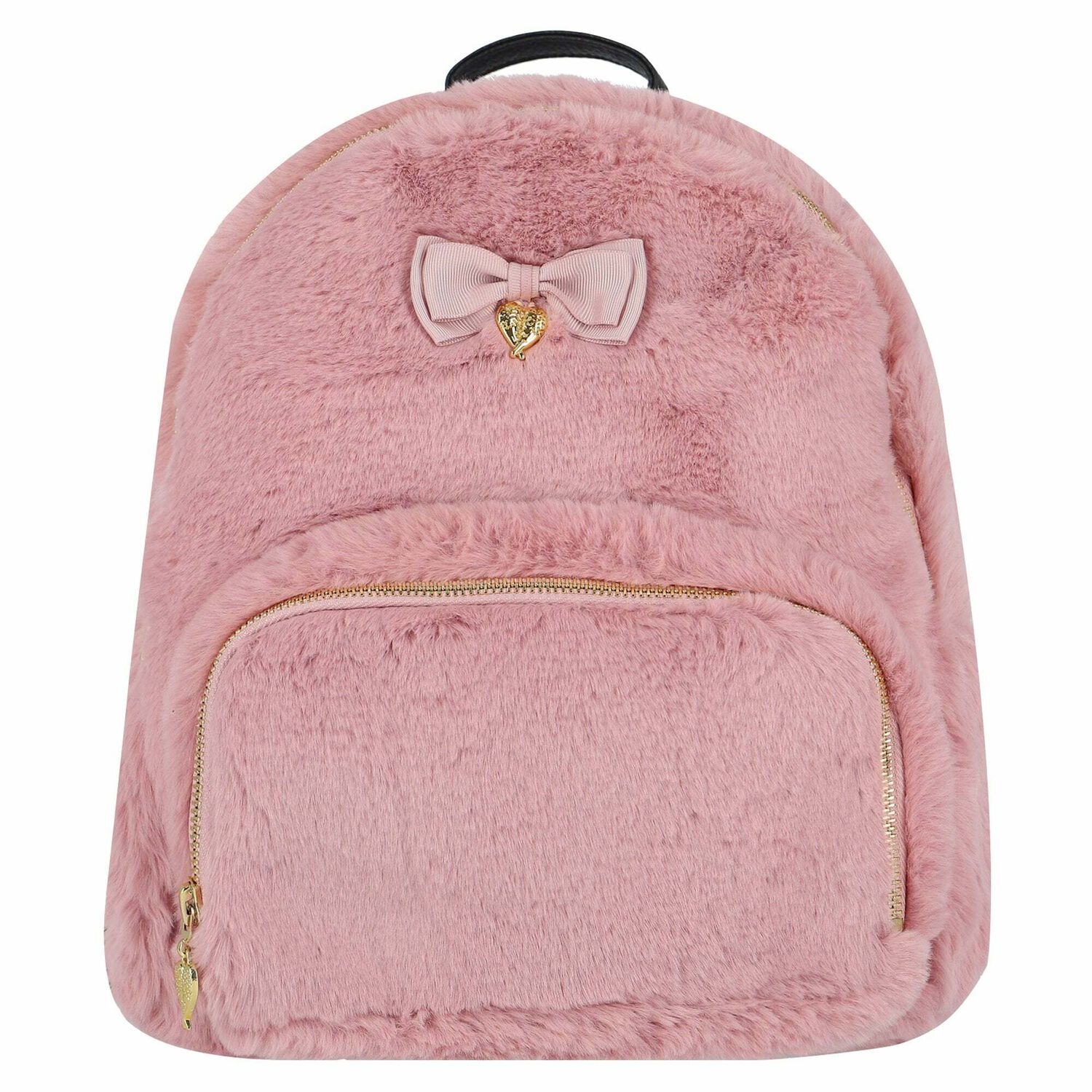 Girls Pink Faux Fur Backpack, 1, hi-res