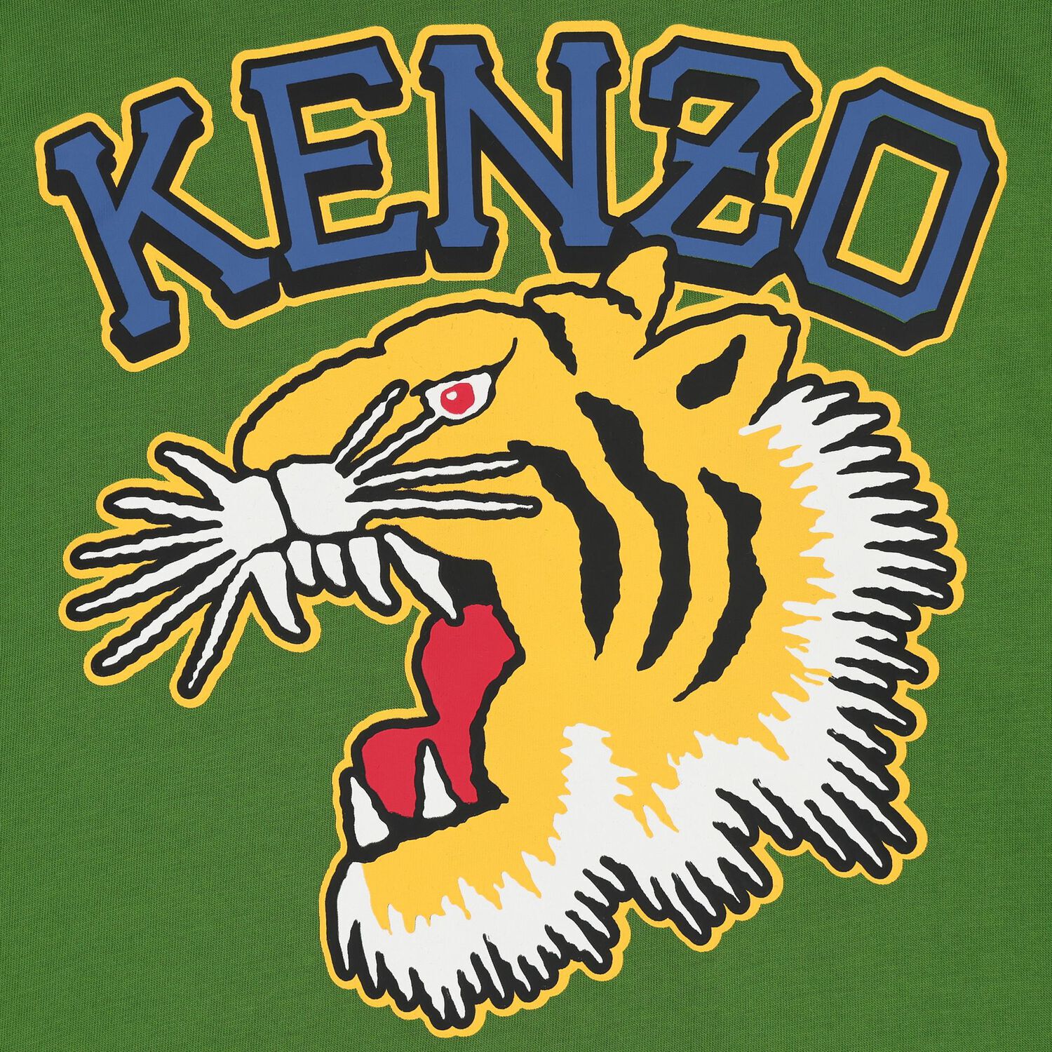 Boys Green Tiger Logo Long Sleeve Top, 1, hi-res