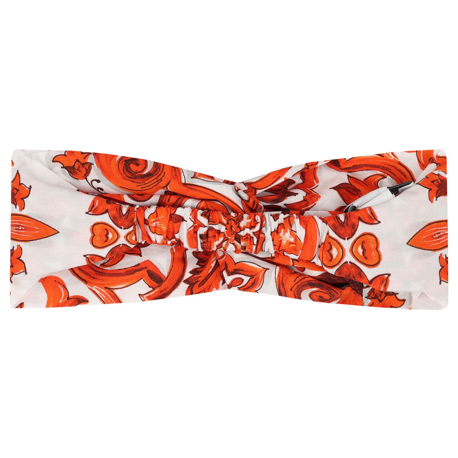 Baby Girls White & Orange Majolica Headband, 1, hi-res