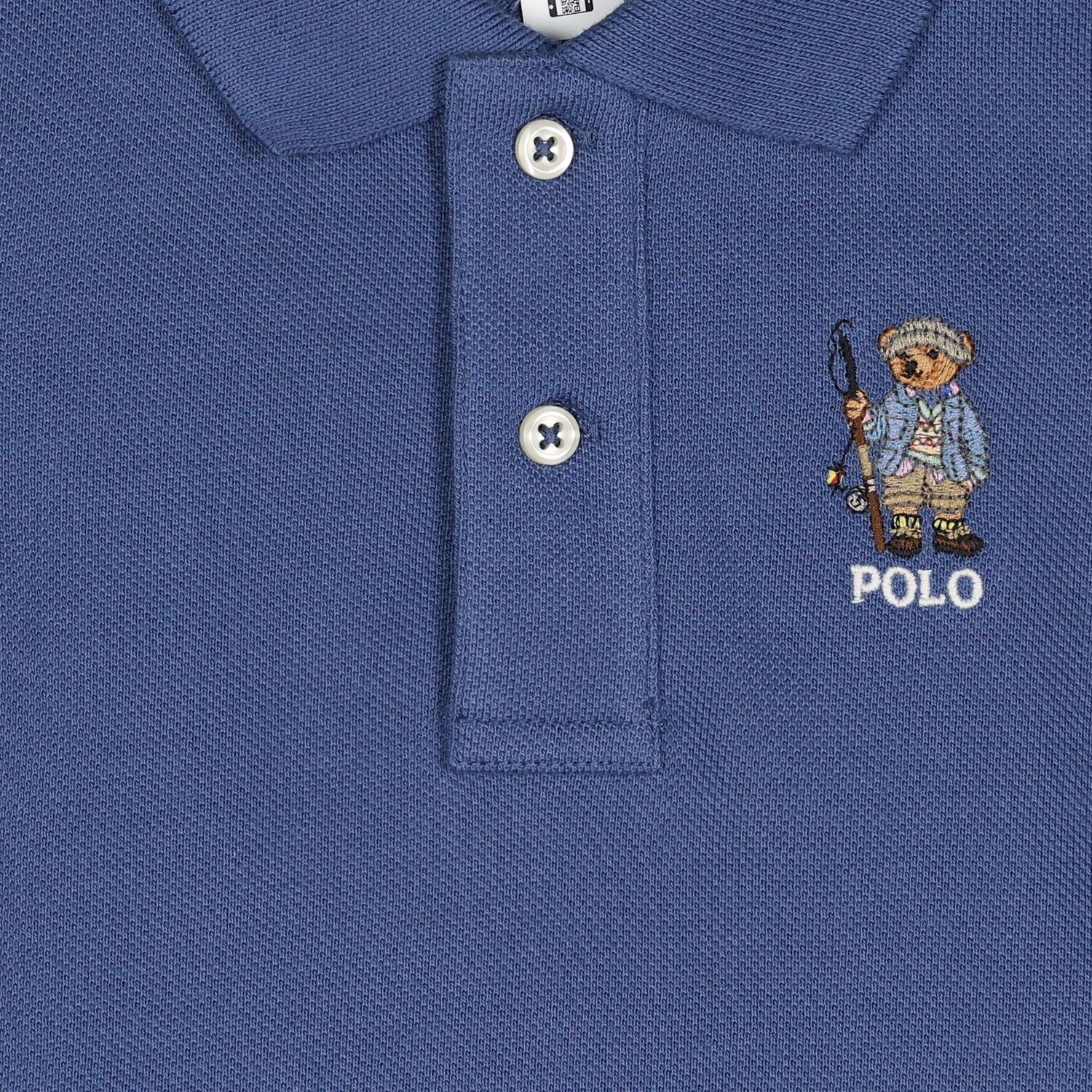 Baby Boys Navy Blue Fishing Polo Bear Polo Shirt, 1, hi-res
