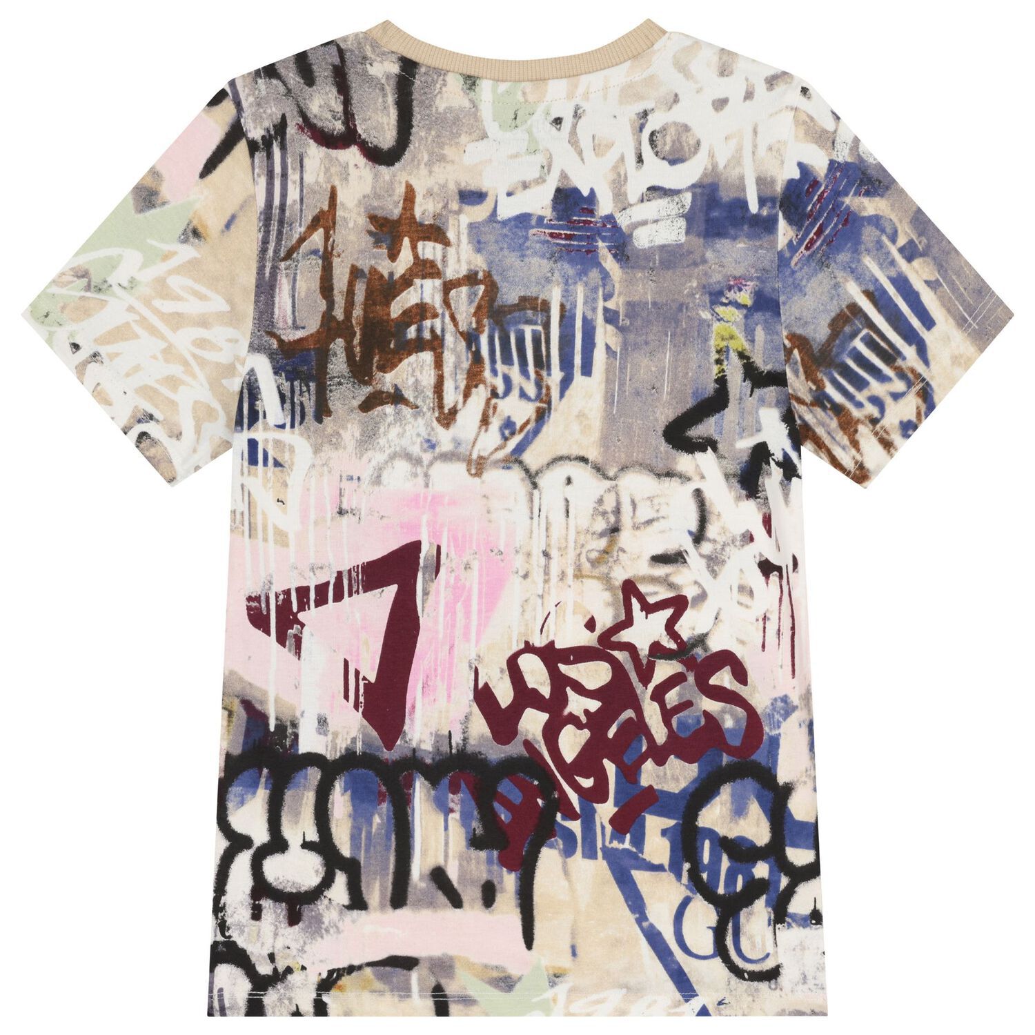 Boys Beige Logo T-Shirt, 3, hi-res