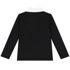 Boys Black Logo Long Sleeve Polo Shirt, 1, hi-res