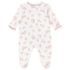Baby Girls Ivory & Pink Logo Babygrow, 2, hi-res